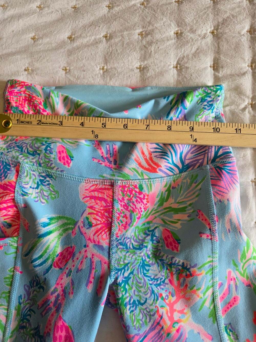 Lilly Pulitzer Luxletic Weekender High-Rise Leggings in Celestial Blue Cay To My - Picture 5 of 7
